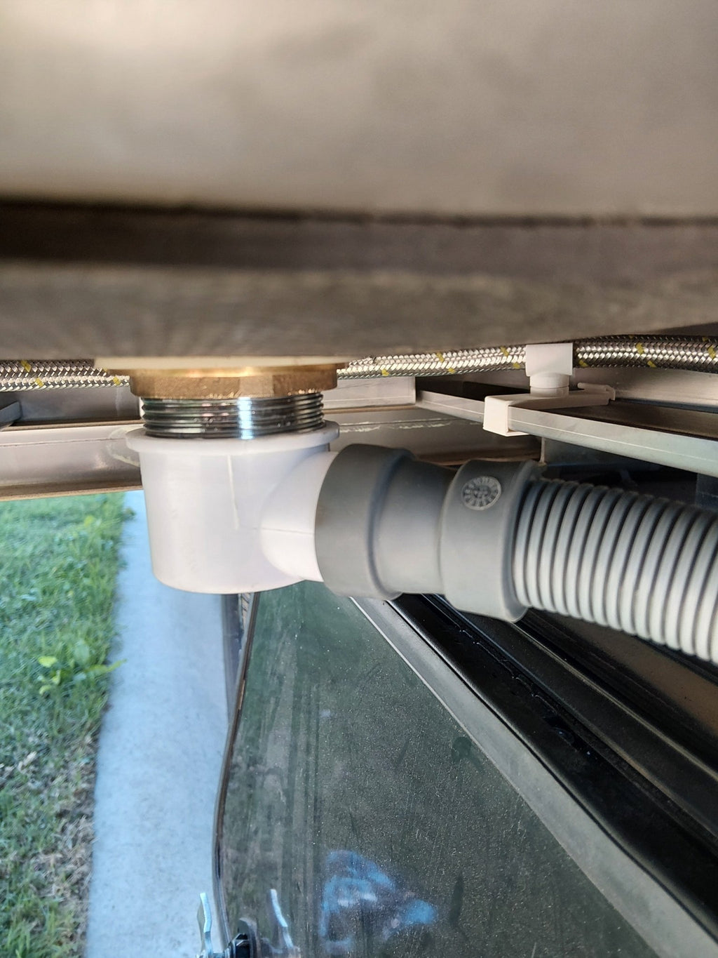 Quick connect waste fitting for slide out kitchen - Forward Thinking Concepts