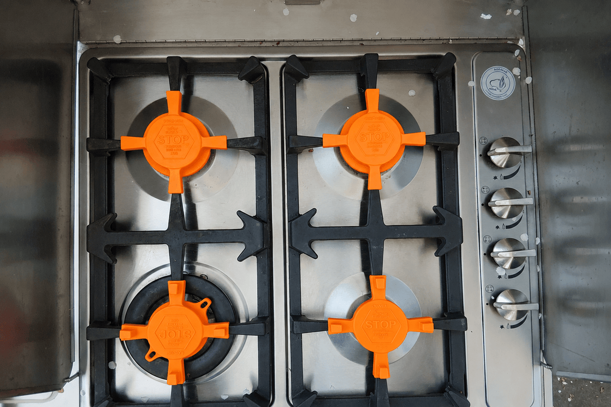 SLIDE OUT KITCHEN GAS RING RETAINERS (tapered supports) - Forward Thinking Concepts